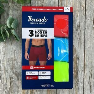 Threads Underwear 6" Ultra-Soft Premium Performance Boxer Briefs 3-Pack Size L